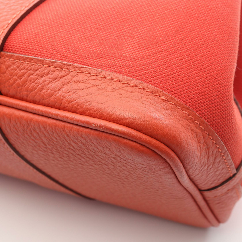 愛馬仕花園派對TPM托特包，帆布、Vache Hunter皮革，紅色，SHW，二手-7