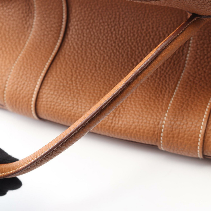 愛馬仕 Garden Party PM 手提包，Negonda 皮革，棕色金色 SHW，二手，女士款-7