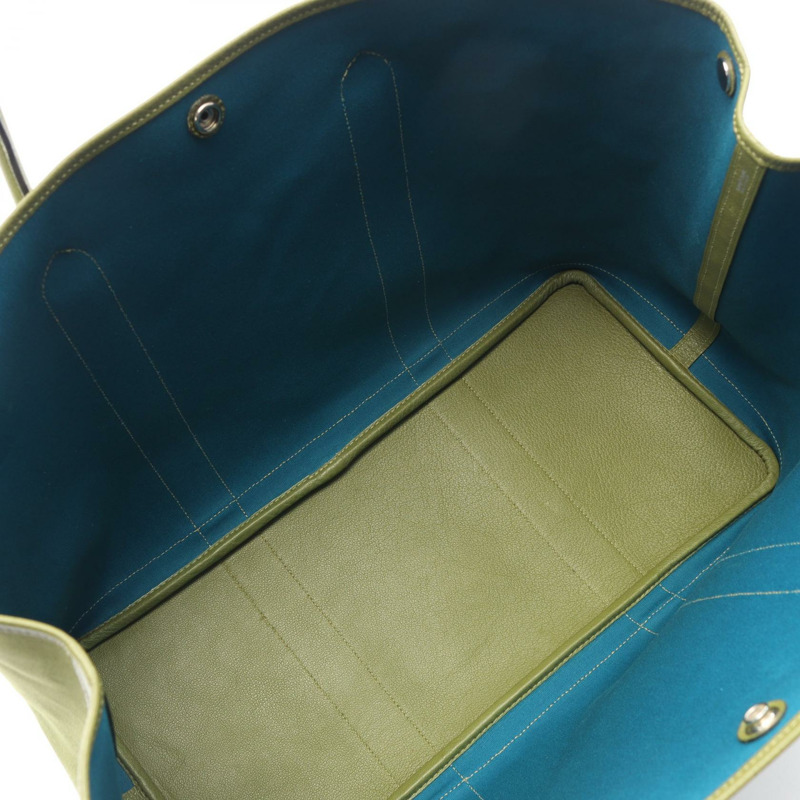 愛馬仕 Garden Party MM 手提包 Toile officier Negonda 皮革卡其色 二手 J-2