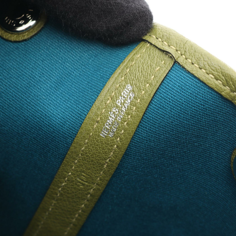 愛馬仕 Garden Party MM 手提包 Toile officier Negonda 皮革卡其色 二手 J-3