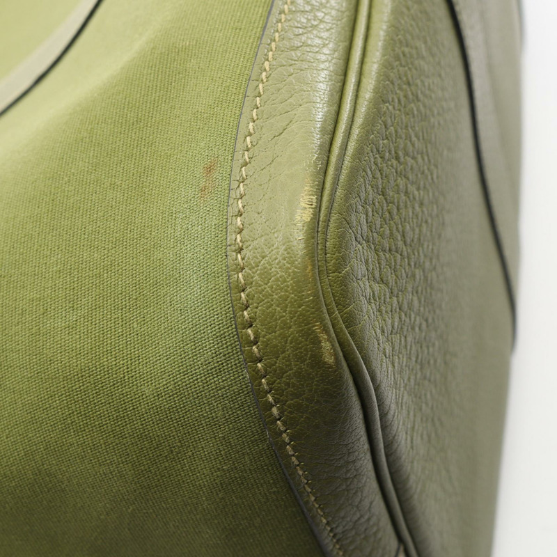 愛馬仕 Garden Party MM 手提包 Toile officier Negonda 皮革卡其色 二手 J-6