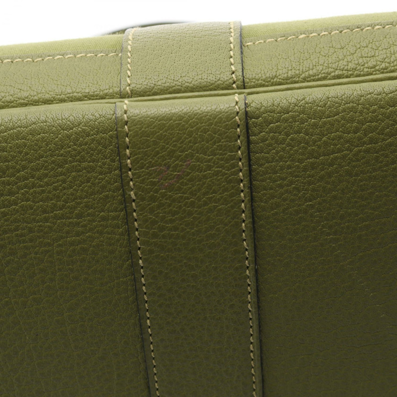 愛馬仕 Garden Party MM 手提包 Toile officier Negonda 皮革卡其色 二手 J-8