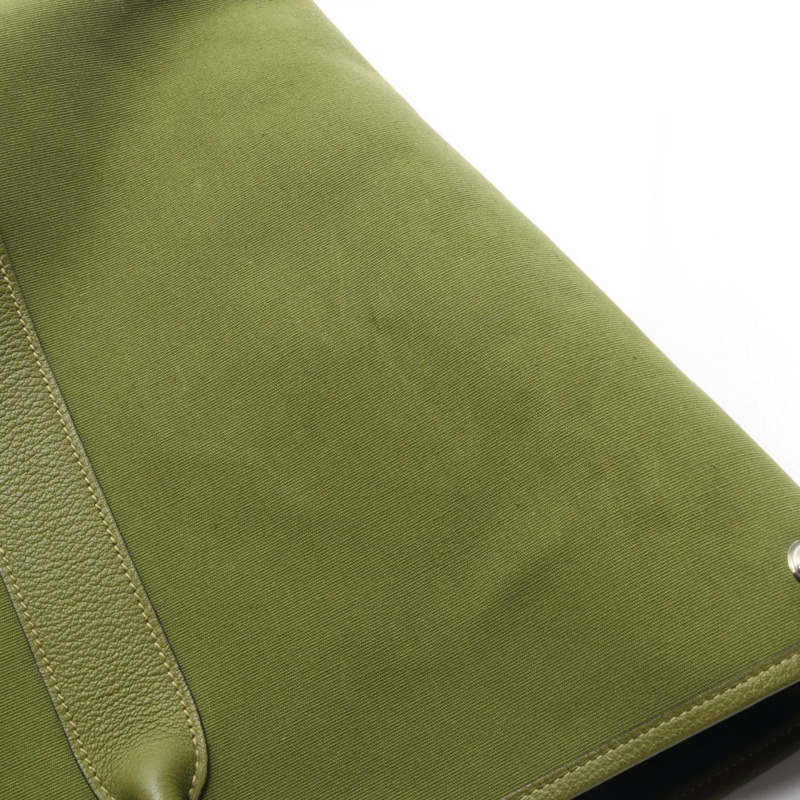 愛馬仕 Garden Party MM 手提包 Toile officier Negonda 皮革卡其色 二手 J-13