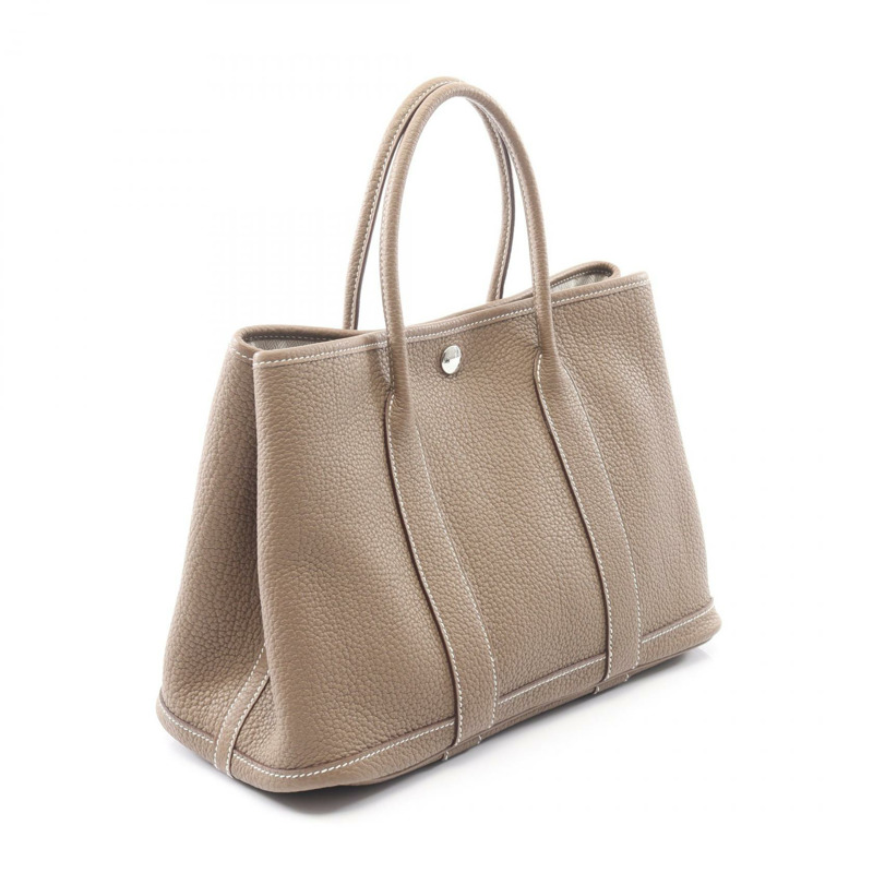 愛馬仕花園派對TPM托特包，Negonda皮革，灰色/灰褐色，SHW，二手-1