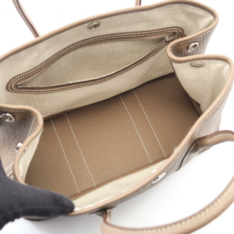 愛馬仕花園派對TPM托特包，Negonda皮革，灰色/灰褐色，SHW，二手-2