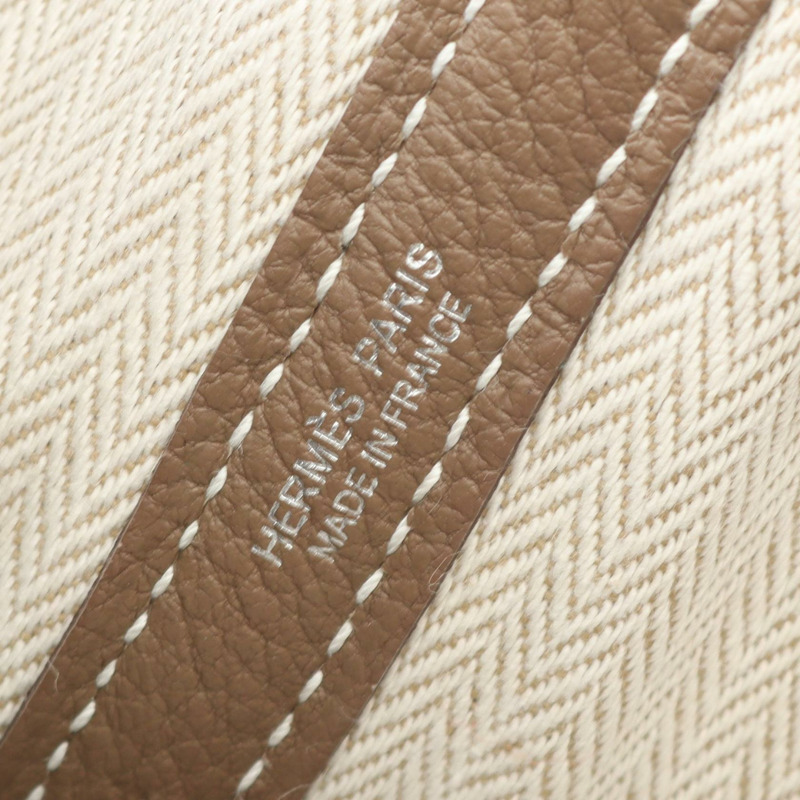 愛馬仕花園派對TPM托特包，Negonda皮革，灰色/灰褐色，SHW，二手-3