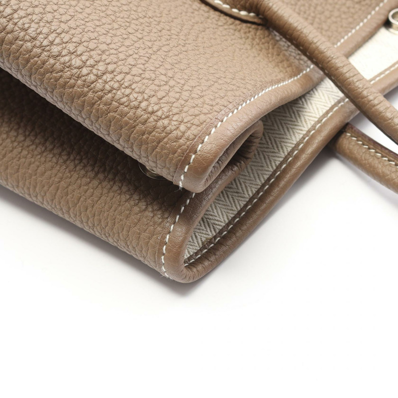 愛馬仕花園派對TPM托特包，Negonda皮革，灰色/灰褐色，SHW，二手-7