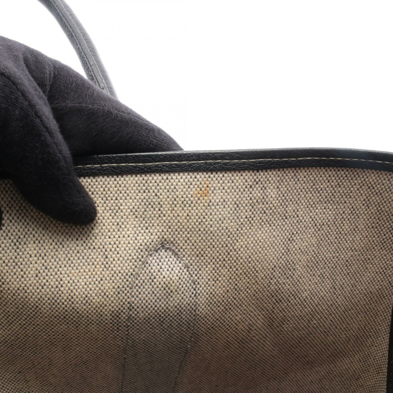 愛馬仕 Garden Party PM 手提包 Negonda 皮革 Toile H 帆布 米白色 二手 G-5