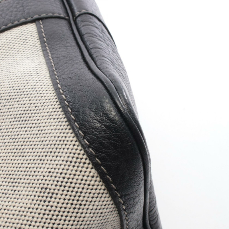 愛馬仕 Garden Party PM 手提包 Negonda 皮革 Toile H 帆布 米白色 二手 G-6