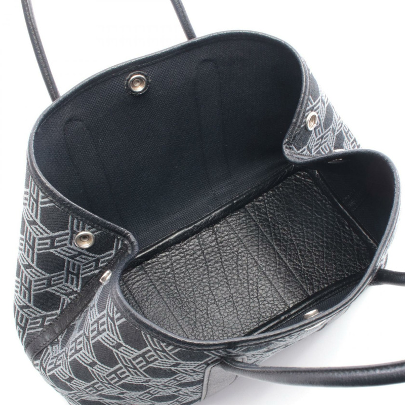 愛馬仕花園派對TPM托特包，帆布材質，黑色/灰色，二手，K SHW-2