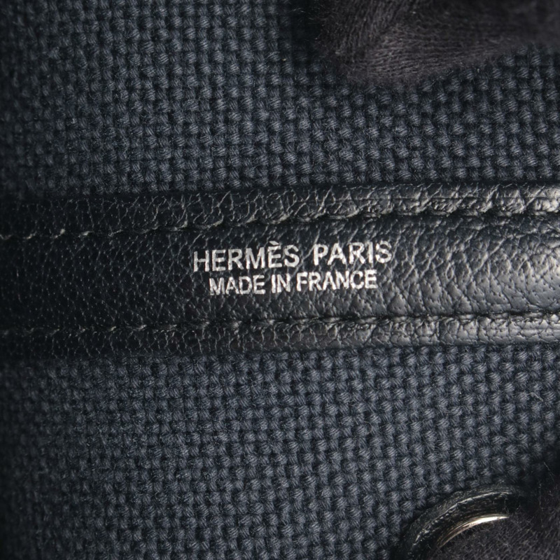 愛馬仕花園派對TPM托特包，帆布材質，黑色/灰色，二手，K SHW-3