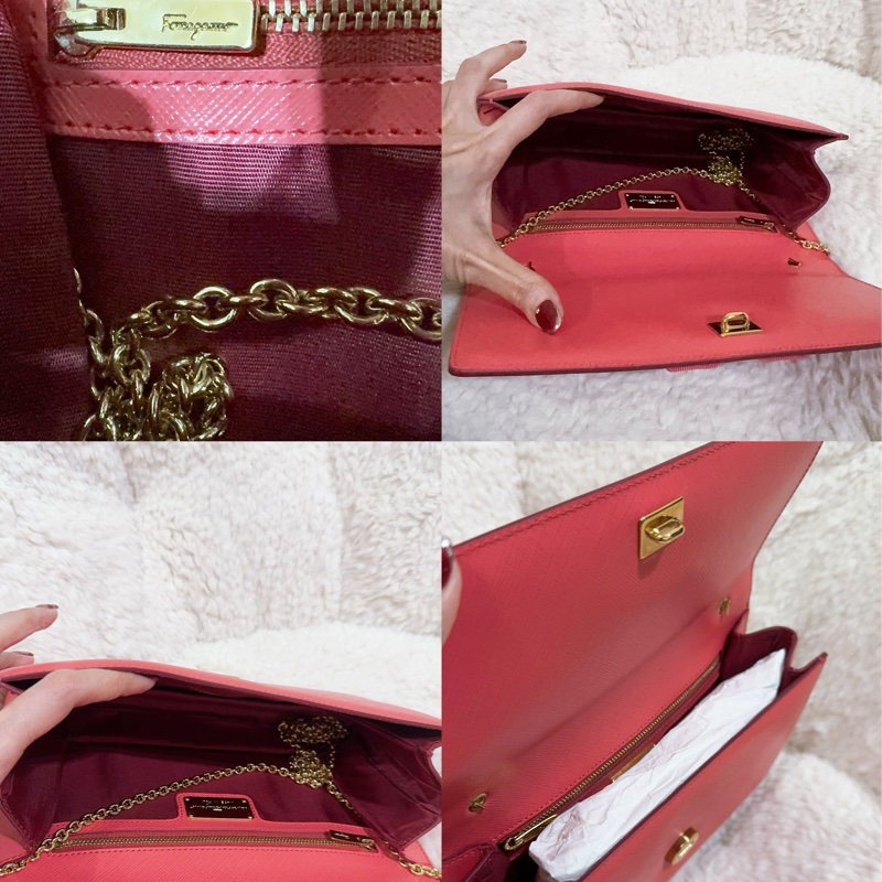 未使用經典Salvatore Ferragamo鏈條包-4