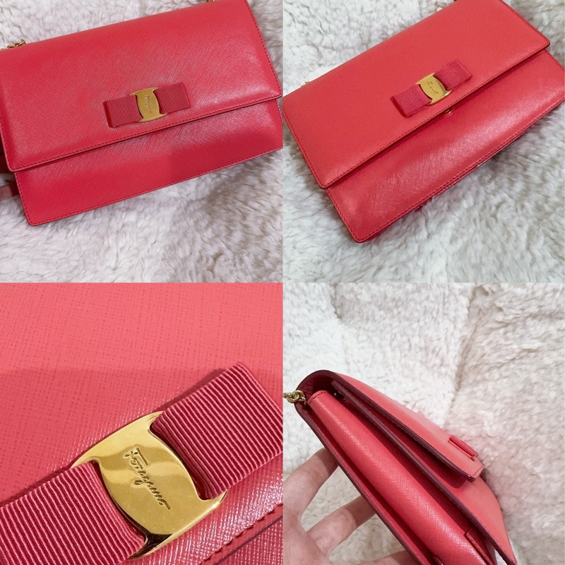 未使用經典Salvatore Ferragamo鏈條包-6