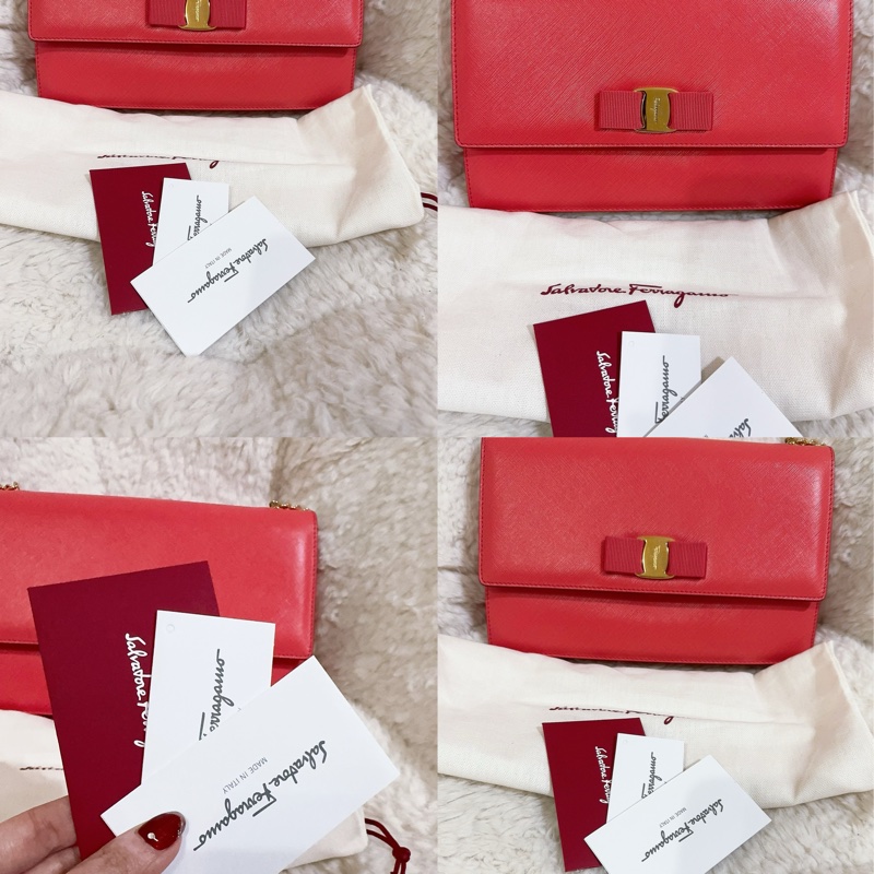 未使用經典Salvatore Ferragamo鏈條包-7