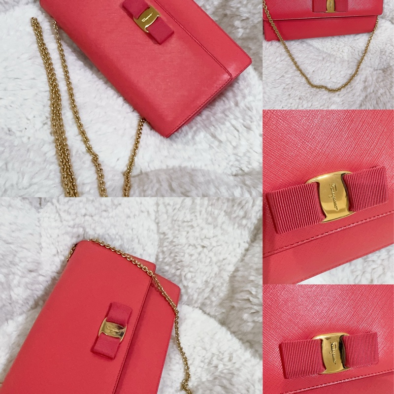 未使用經典Salvatore Ferragamo鏈條包-9