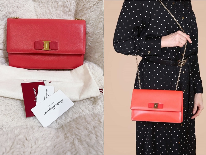 未使用經典Salvatore Ferragamo鏈條包-10