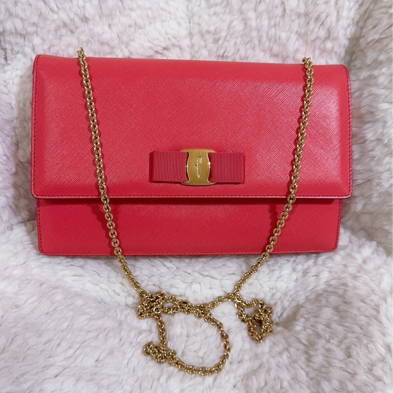 未使用經典Salvatore Ferragamo鏈條包-68