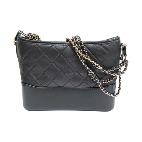 黑色 菱格紋 牛皮 Gabrielle 流浪包 肩背包【CHANEL 香奈兒】 AS1521