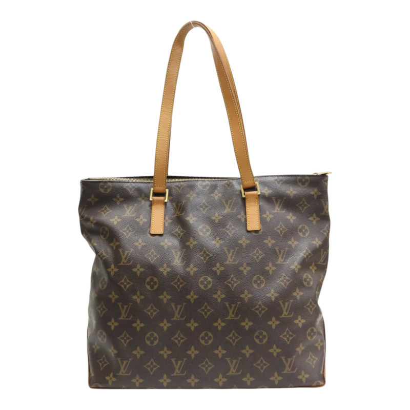 棕色 原花帆布 Cabas Mezzo 肩背包【LOUIS VUITTON LV 路易威登】 M51151-1