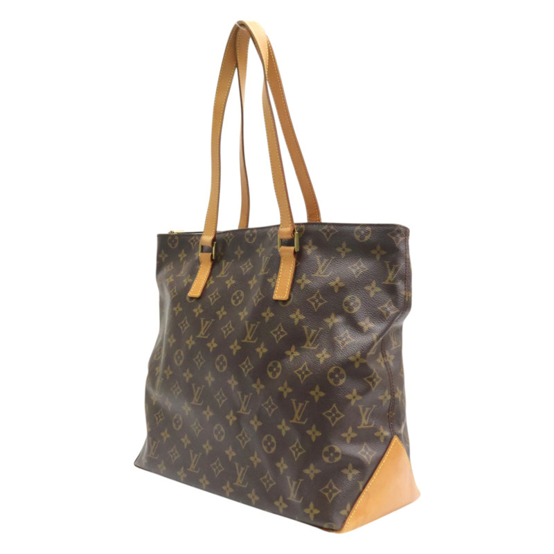 棕色 原花帆布 Cabas Mezzo 肩背包【LOUIS VUITTON LV 路易威登】 M51151-2