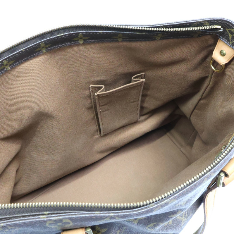 棕色 原花帆布 Cabas Mezzo 肩背包【LOUIS VUITTON LV 路易威登】 M51151-4