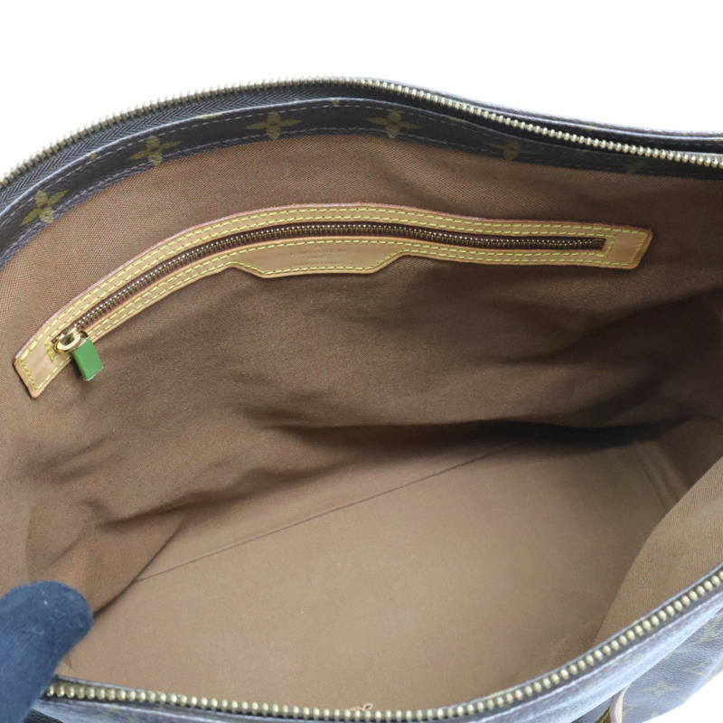 棕色 原花帆布 Cabas Mezzo 肩背包【LOUIS VUITTON LV 路易威登】 M51151-6