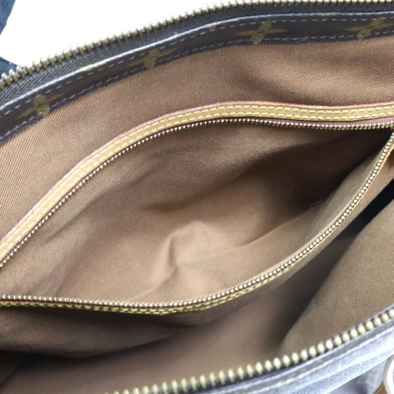 棕色 原花帆布 Cabas Mezzo 肩背包【LOUIS VUITTON LV 路易威登】 M51151-7