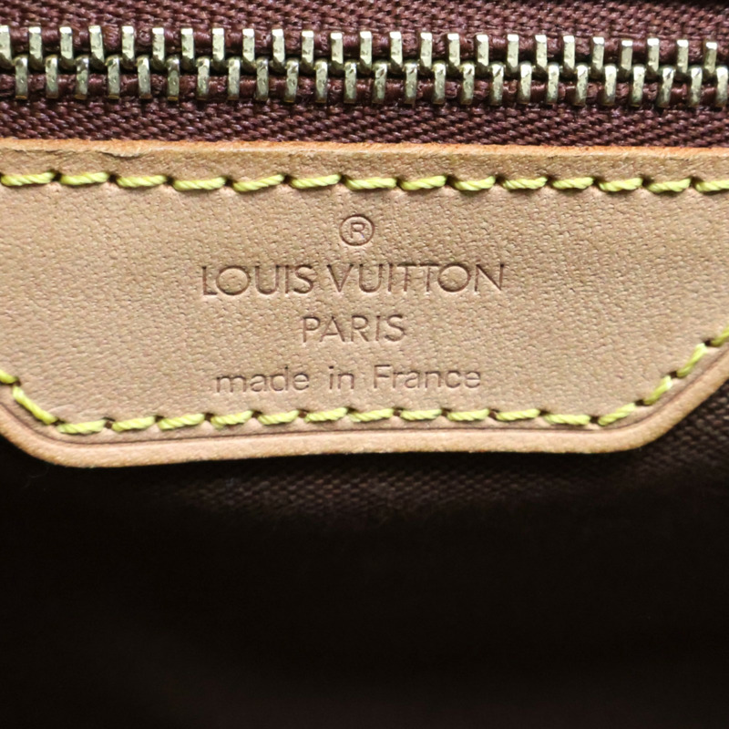 棕色 原花帆布 Cabas Mezzo 肩背包【LOUIS VUITTON LV 路易威登】 M51151-8
