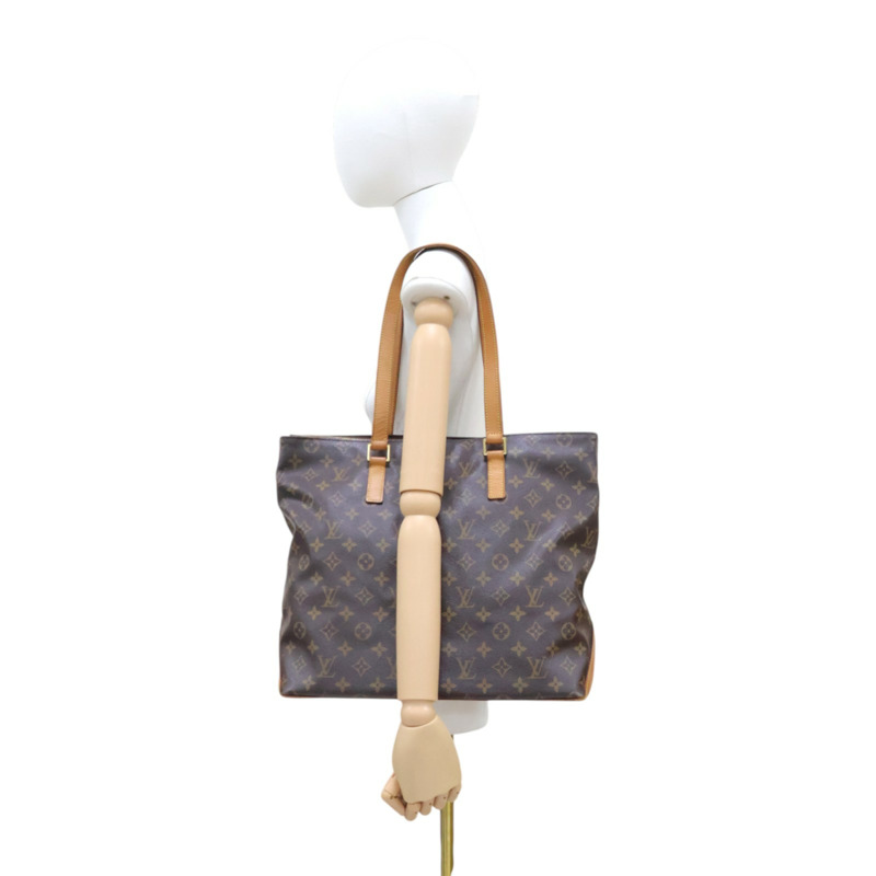 棕色 原花帆布 Cabas Mezzo 肩背包【LOUIS VUITTON LV 路易威登】 M51151-10
