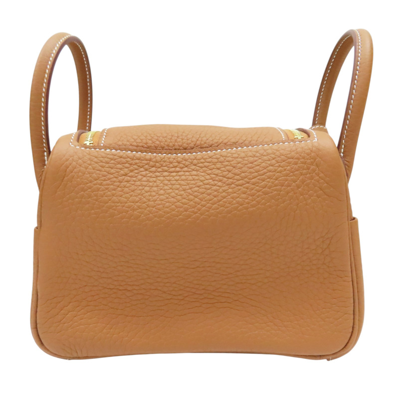 金棕色 Clemence牛皮 Lindy Mini 20 肩背包 G刻 金扣【HERMES 愛馬仕】-1