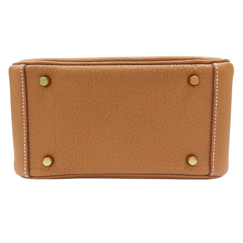 金棕色 Clemence牛皮 Lindy Mini 20 肩背包 G刻 金扣【HERMES 愛馬仕】-3