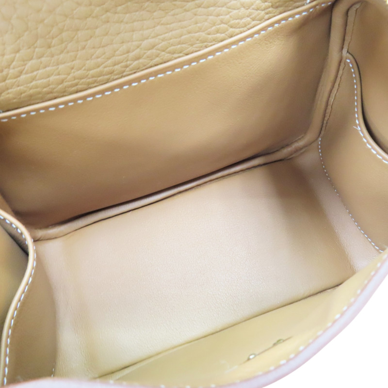 金棕色 Clemence牛皮 Lindy Mini 20 肩背包 G刻 金扣【HERMES 愛馬仕】-4