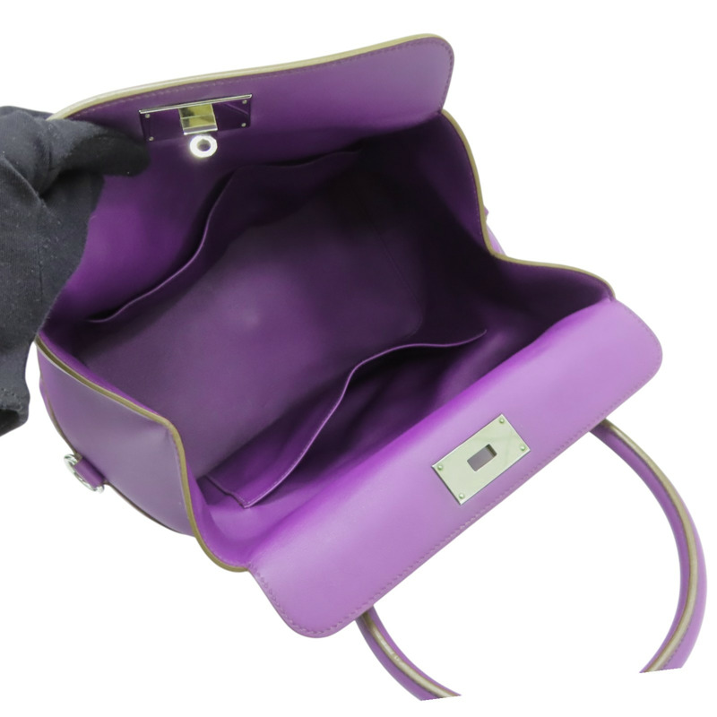 紫色 Swift牛皮 Toolbox 26 兩用包 U刻 銀釦【HERMES 愛馬仕】 062209CK-4