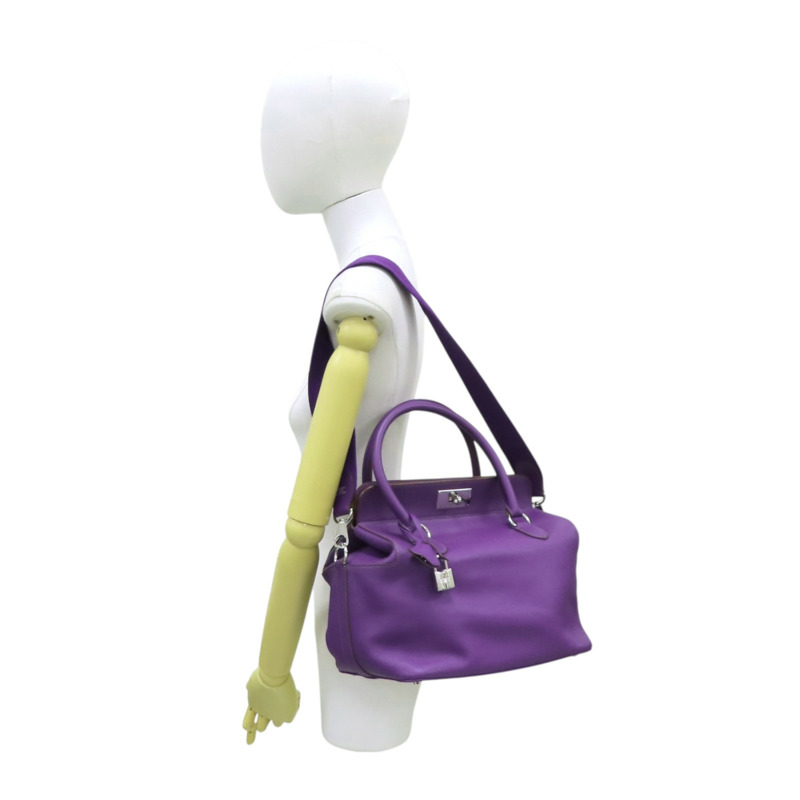 紫色 Swift牛皮 Toolbox 26 兩用包 U刻 銀釦【HERMES 愛馬仕】 062209CK-8