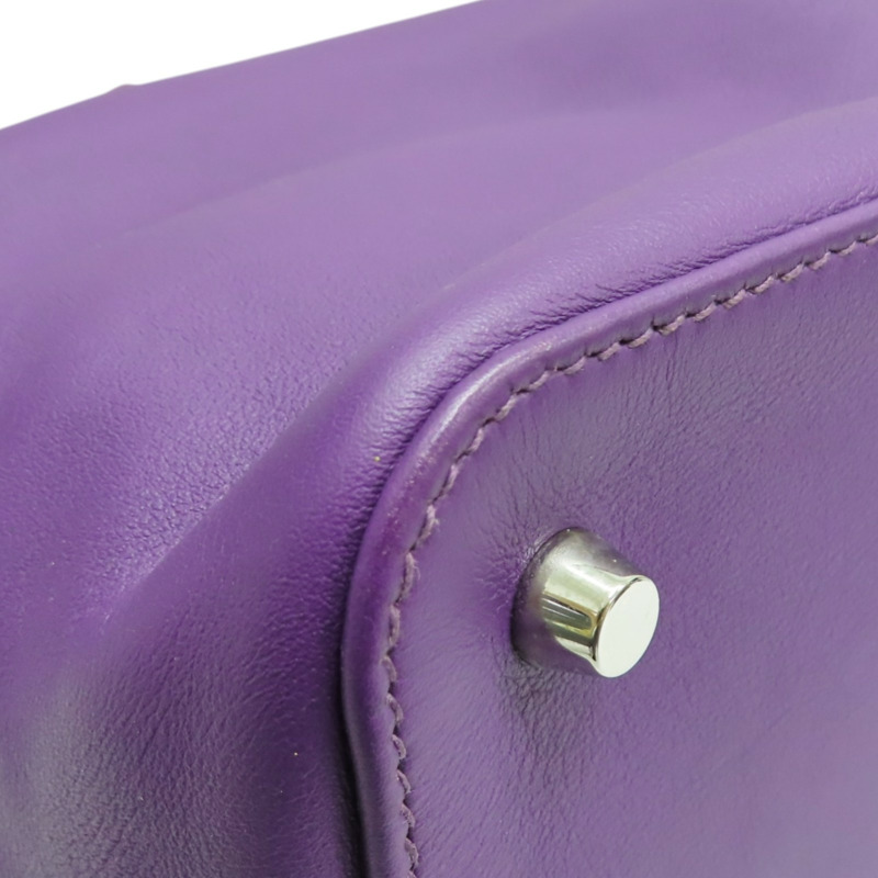 紫色 Swift牛皮 Toolbox 26 兩用包 U刻 銀釦【HERMES 愛馬仕】 062209CK-10