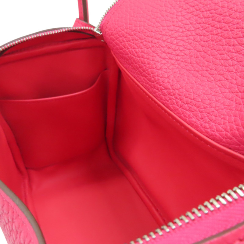 極致粉 Clemence牛皮 Lindy Mini 肩背包 Y刻 銀扣【HERMES 愛馬仕】 H079086CK-4