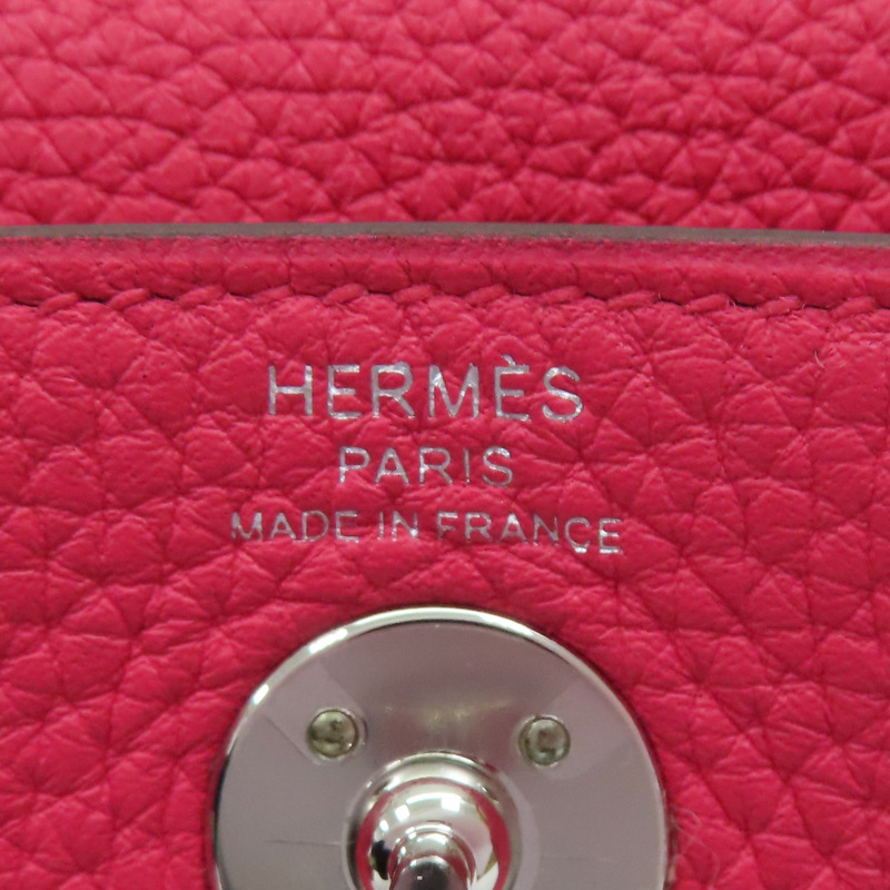極致粉 Clemence牛皮 Lindy Mini 肩背包 Y刻 銀扣【HERMES 愛馬仕】 H079086CK-8