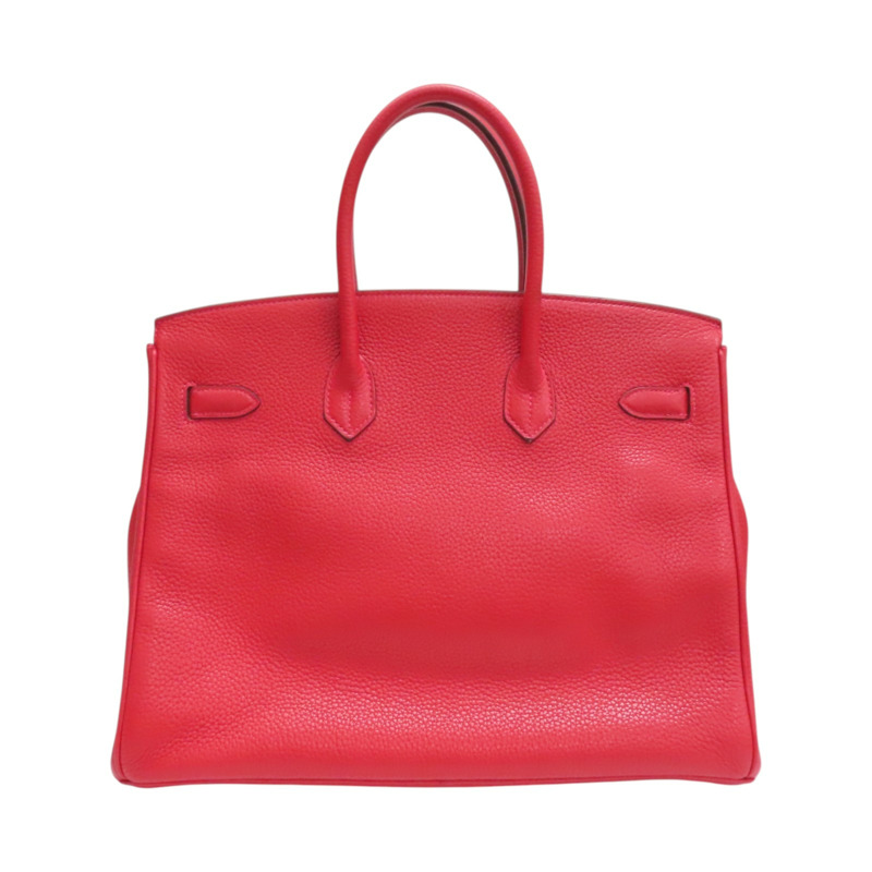 法拉利紅色 Clemence牛皮 Birkin 35 柏金包 手提包 C刻 銀扣【HERMES 愛馬仕】-1