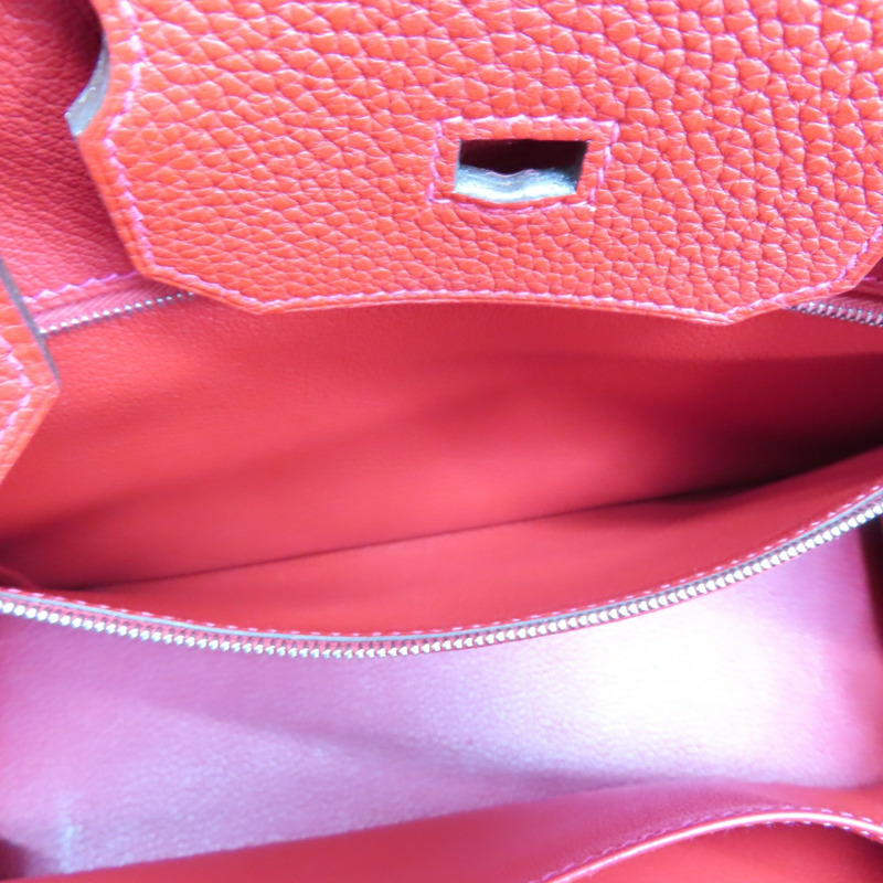 法拉利紅色 Clemence牛皮 Birkin 35 柏金包 手提包 C刻 銀扣【HERMES 愛馬仕】-6