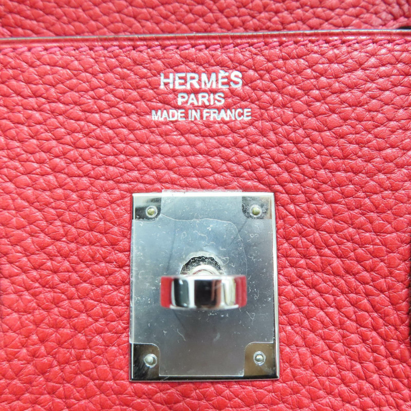 法拉利紅色 Clemence牛皮 Birkin 35 柏金包 手提包 C刻 銀扣【HERMES 愛馬仕】-7