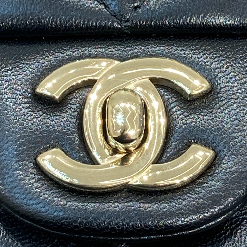 CHANEL 香奈兒 CF MINI 經典翻蓋側背包 小羊皮 黑色 金釦-14