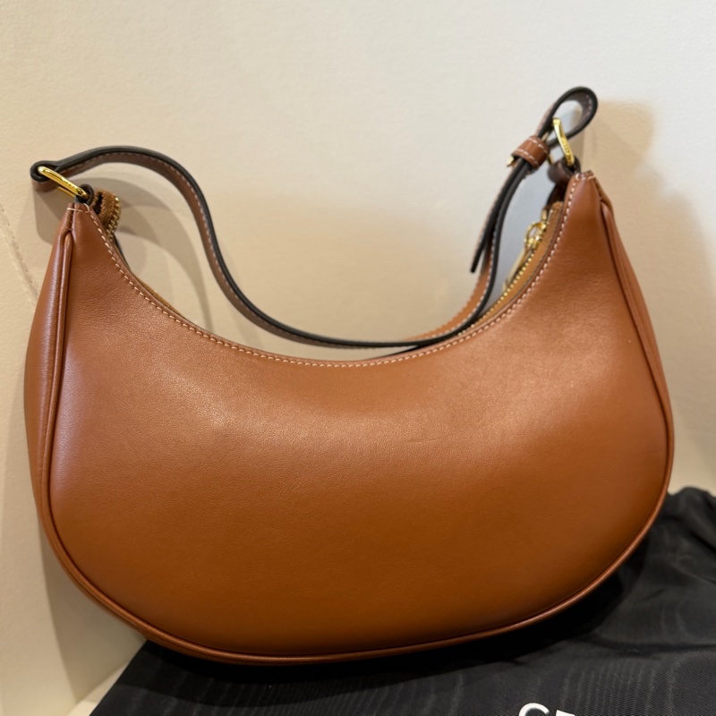 CELINE 棕色Logo手提包 🩷 刺繡凱旋門-2