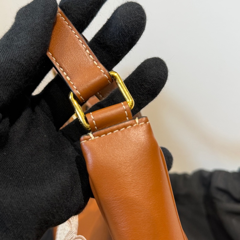 CELINE 棕色Logo手提包 🩷 刺繡凱旋門-3