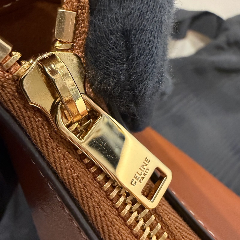 CELINE 棕色Logo手提包 🩷 刺繡凱旋門-5