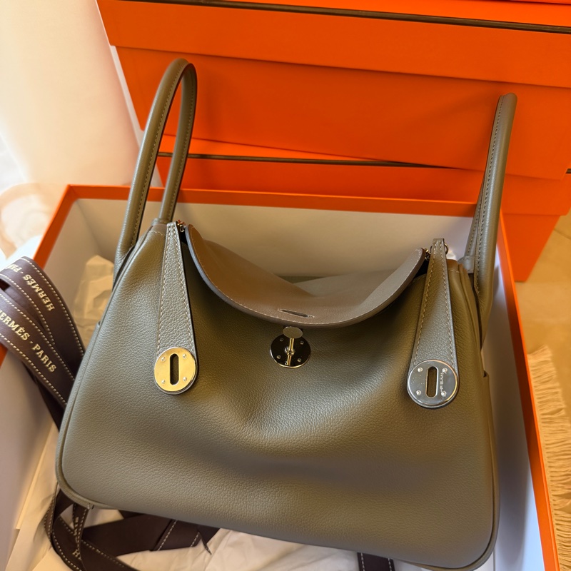 Hermès Lindy 26 積雨雲灰 24年W刻(0L Gris Meyer) 銀扣-0
