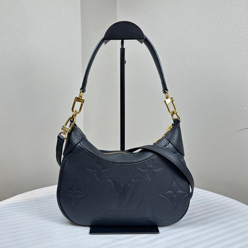 路易威登/Louis Vuitton Bagatelle 金扣黑色老花牛皮 配長短肩帶24x7.5x18cm-0