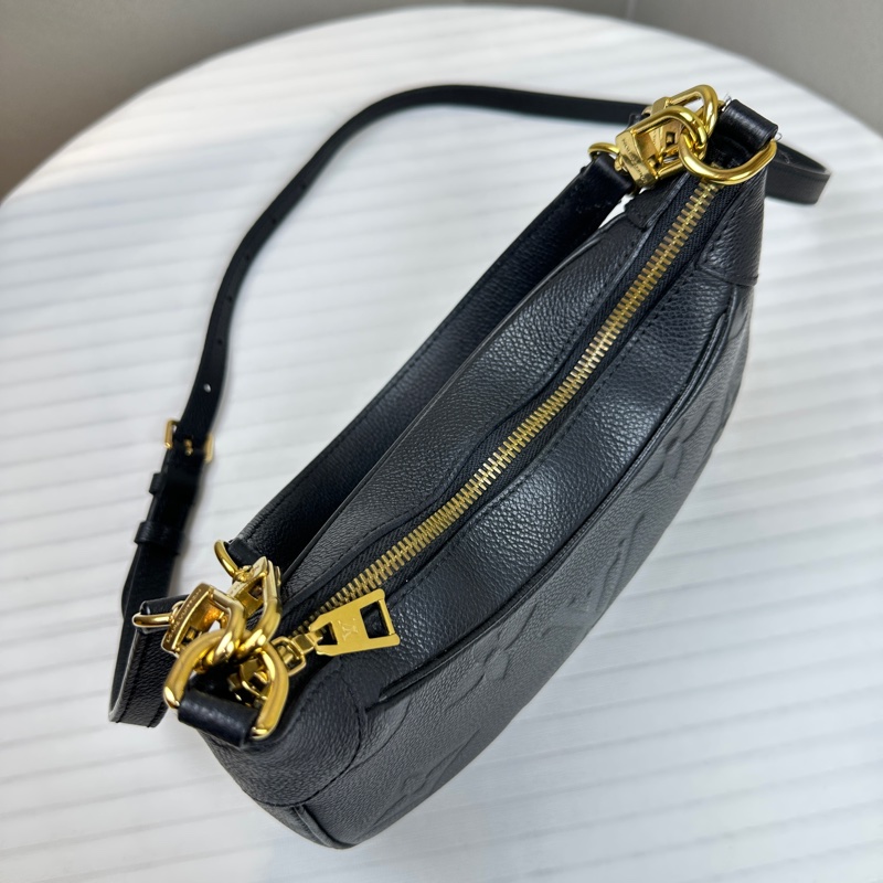 路易威登/Louis Vuitton Bagatelle 金扣黑色老花牛皮 配長短肩帶24x7.5x18cm-4