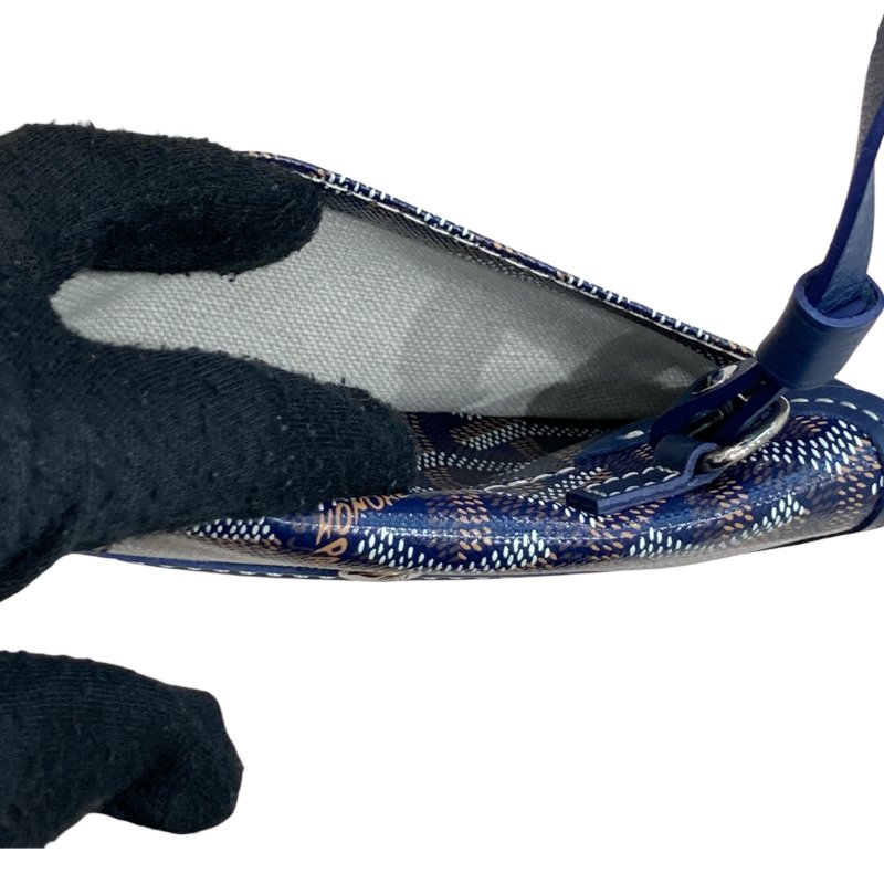 GOYARD 高雅德 SAINT LOUIS MINI 迷你托特包 GOYARDINE帆布 深藍色 銀釦-17