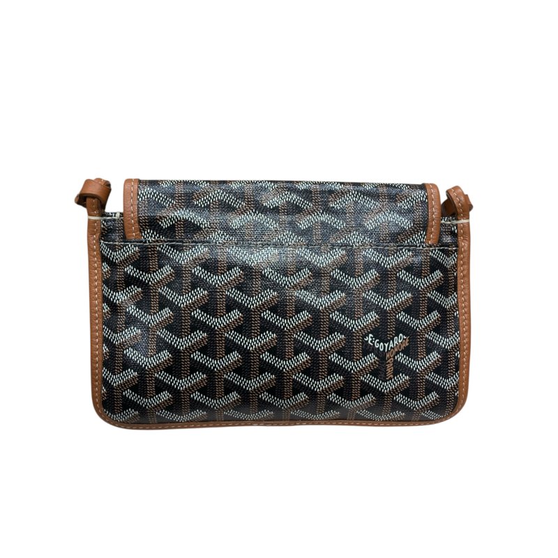 GOYARD 高雅德 GOYARDINE PLUMET 口袋錢包斜背包 牛皮 棕色 銀釦-2