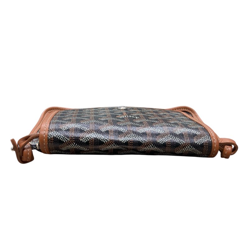 GOYARD 高雅德 GOYARDINE PLUMET 口袋錢包斜背包 牛皮 棕色 銀釦-5